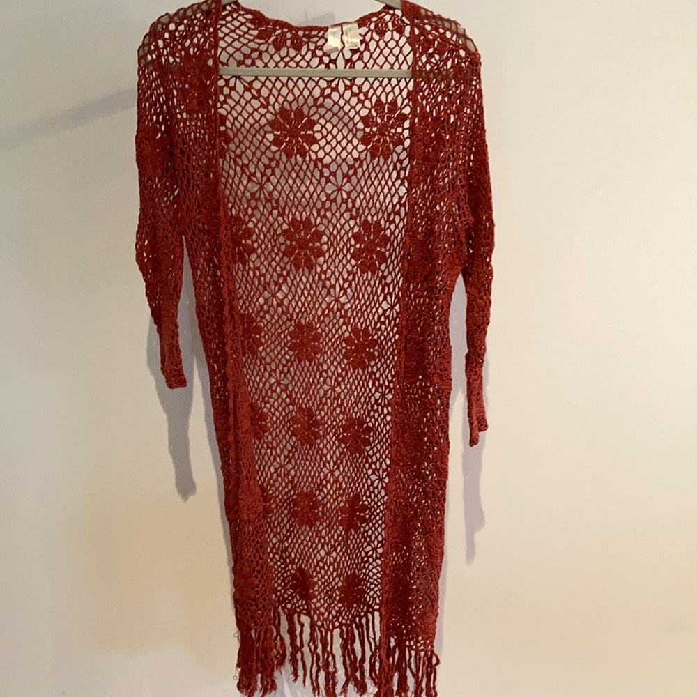 Rust colored forever 21 knit cardigan